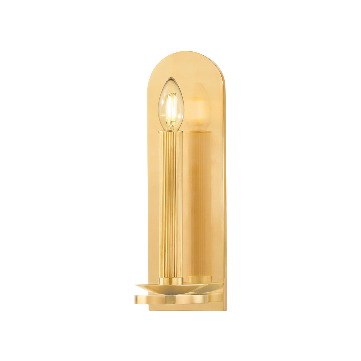 LINDENHURST Wall Sconce with Aged Brass Finish