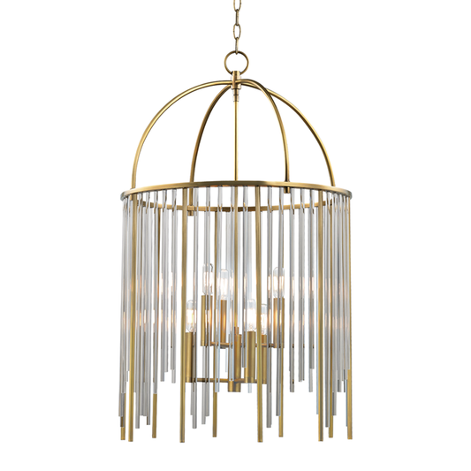 Lewis Chandelier with Aged Brass Finish