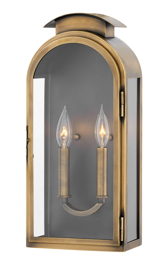 Rowley Medium Wall Mount Lantern In Gold Finish