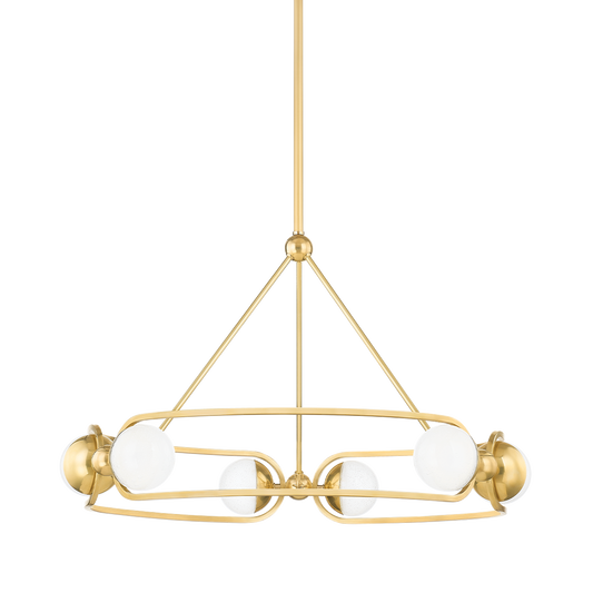 HARTFORD Chandelier with Aged Brass Finish