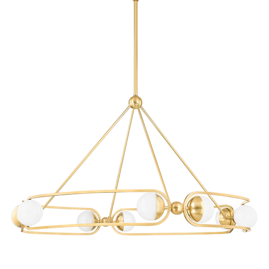 HARTFORD Chandelier with Aged Brass Finish