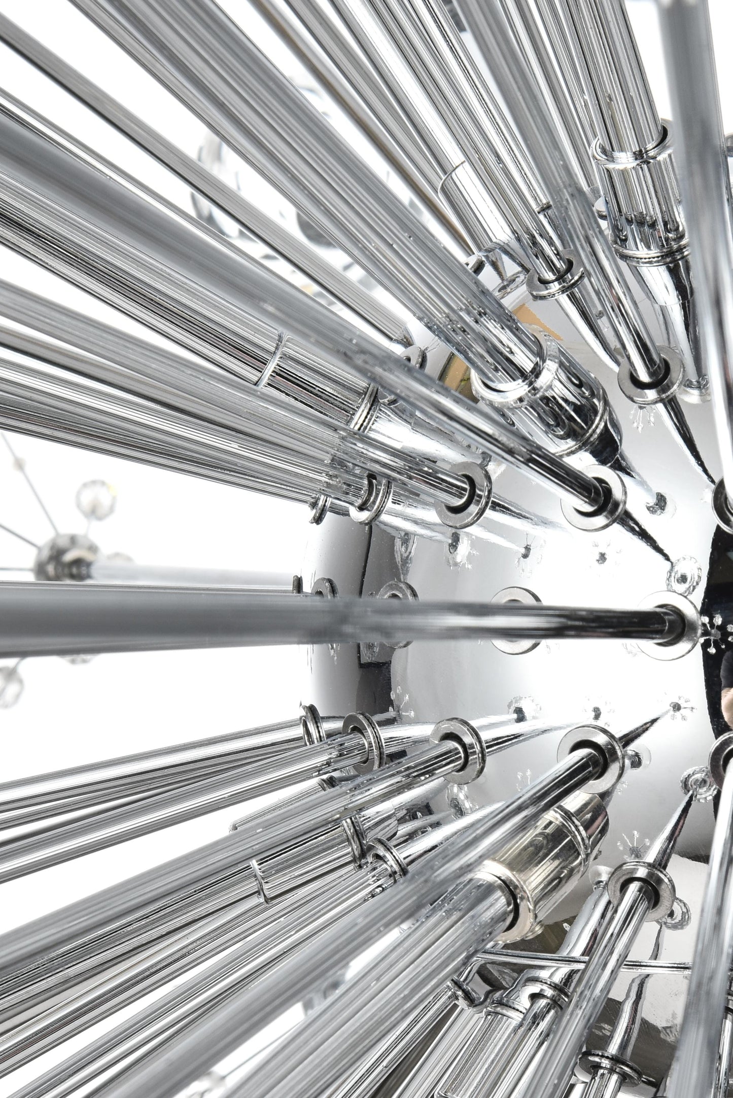 Vera 38 inch crystal starburst round pendant in chrome