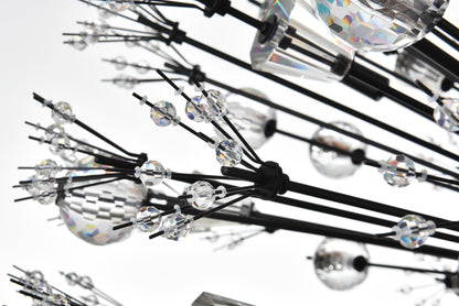 Vera 42 inch crystal starburst oval pendant in black