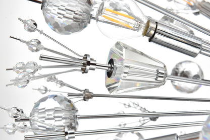 Vera 44 inch crystal starburst round pendant in chrome