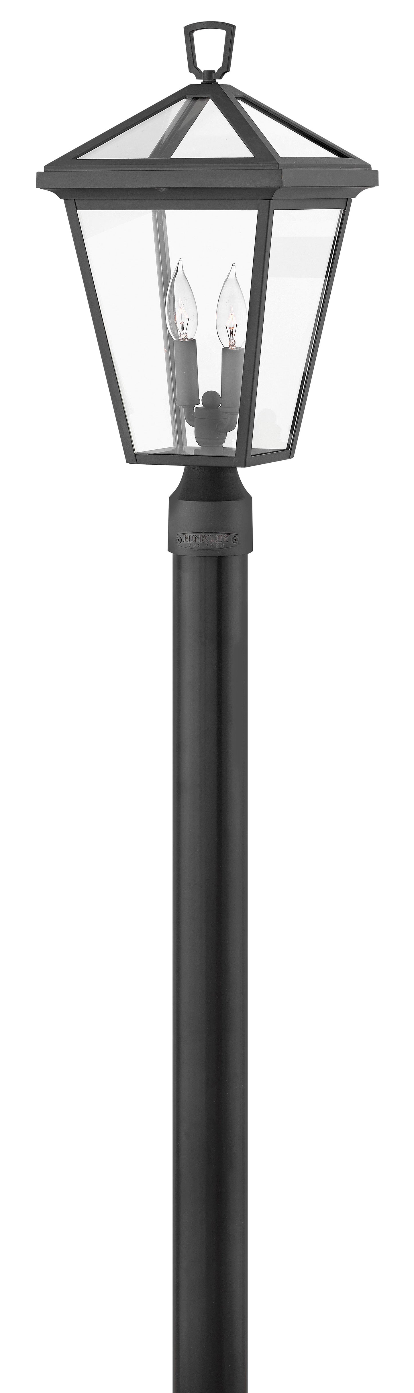 Alford Place Medium Post Top or Pier Mount Lantern In Black Finish
