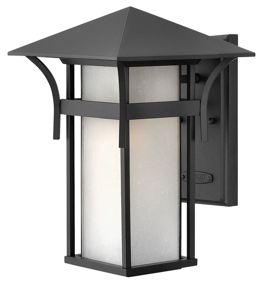 Harbor Medium Wall Mount Lantern In Black Finish