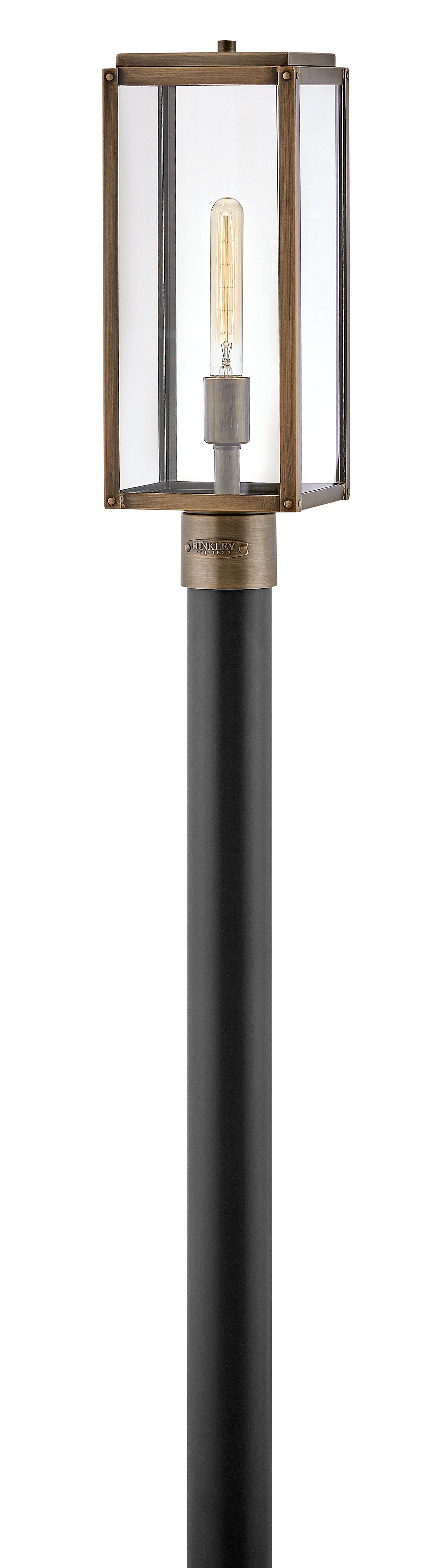 Max Medium Post Top or Pier Mount Lantern In Light Bronze Finish