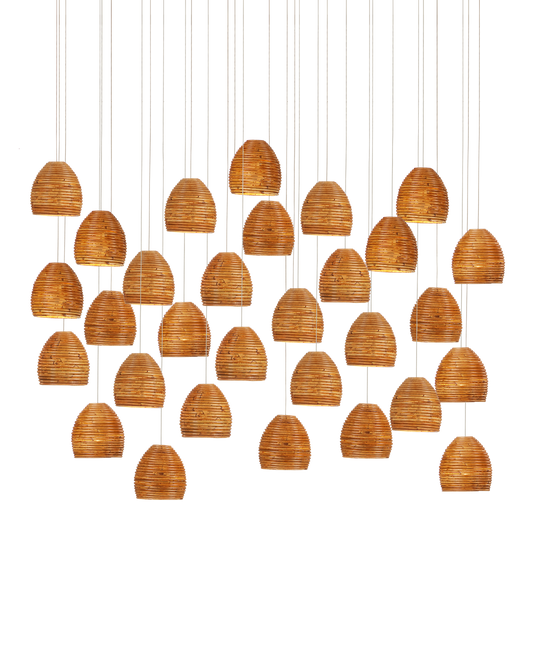 Beehive 30-Light Linear Multi-Drop Pendant