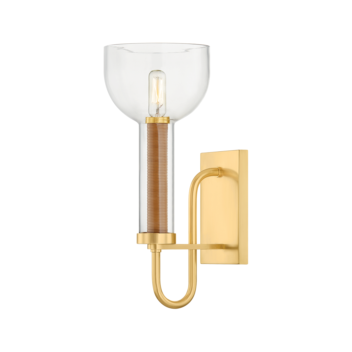 NARROWSBURG Wall Sconce with AGED BRASS Finish