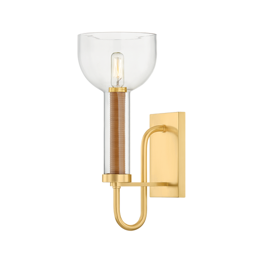 NARROWSBURG Wall Sconce with AGED BRASS Finish