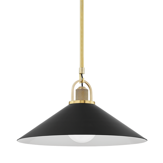 Syosset Pendant with Aged Brass/black Finish