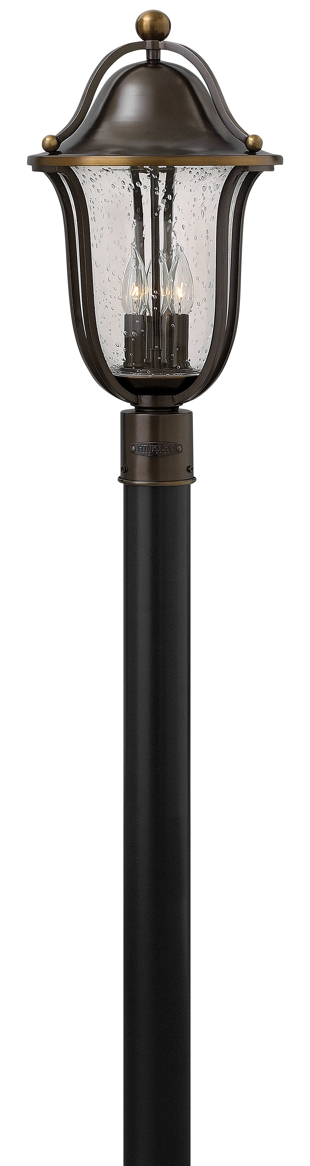 Bolla Medium Post Top or Pier Mount Lantern In Dark Brass Finish
