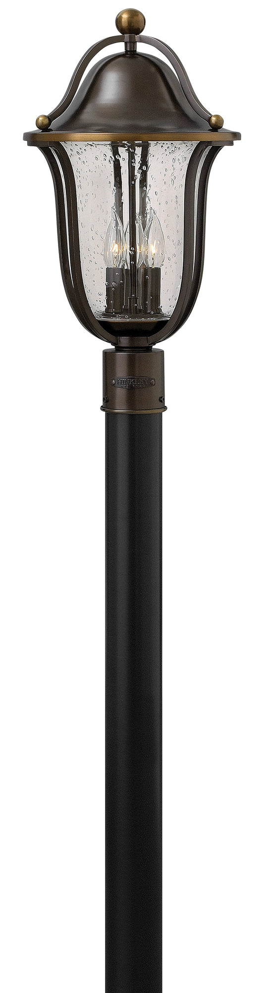 Bolla Medium Post Top or Pier Mount Lantern In Dark Brass Finish