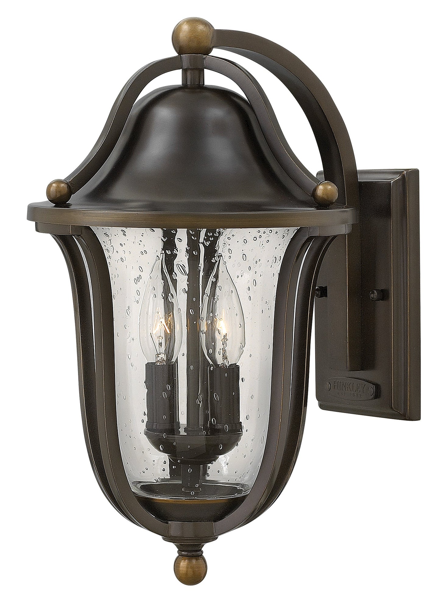 Bolla Medium Wall Mount Lantern In Dark Brass Finish