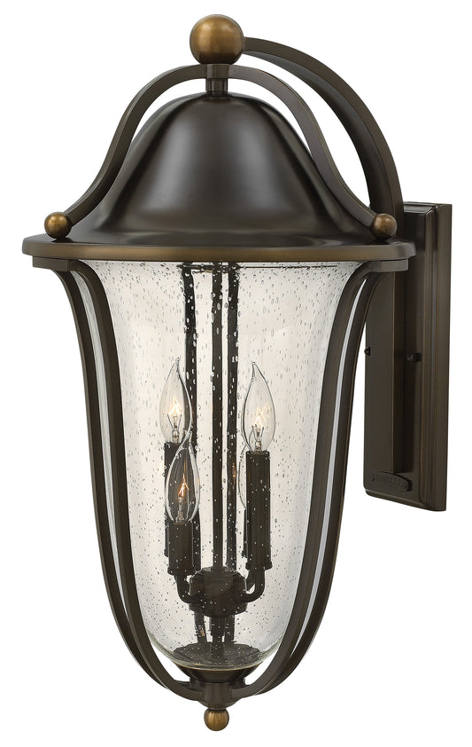 Bolla Large Wall Mount Lantern In Dark Brass Finish