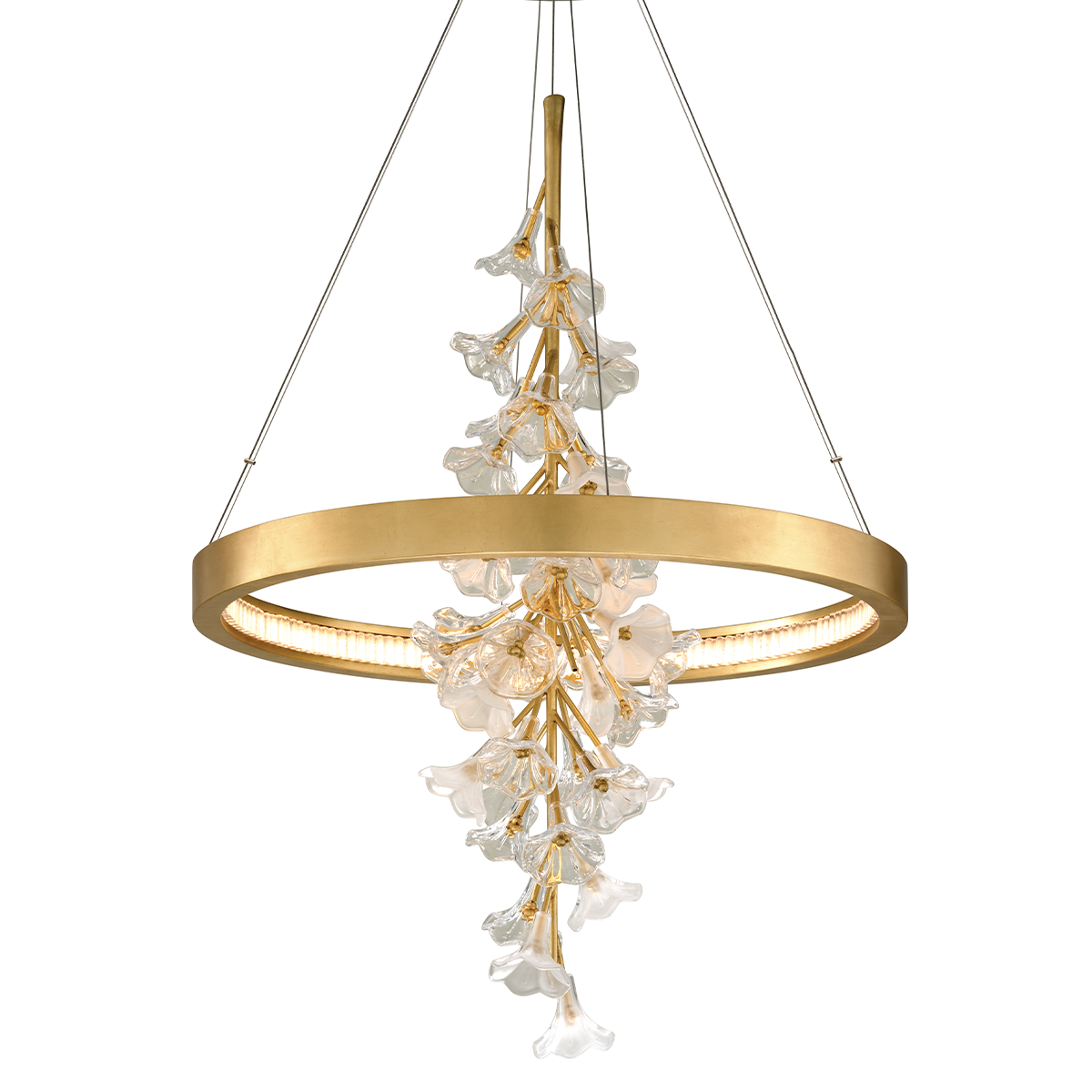 Jasmine Chandelier In Gold Leaf Finish