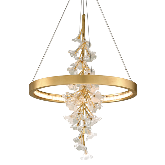Jasmine Chandelier In Gold Leaf Finish