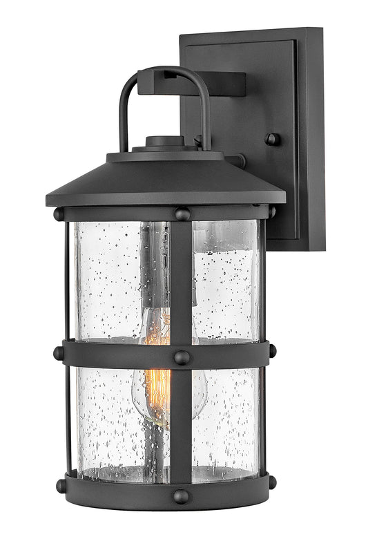 Lakehouse Medium Wall Mount Lantern In Black Finish
