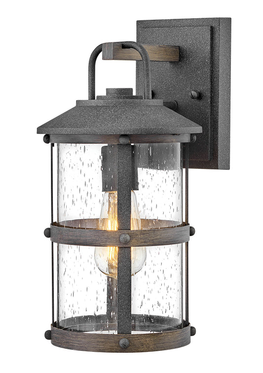 Lakehouse Medium Wall Mount Lantern In Black Finish