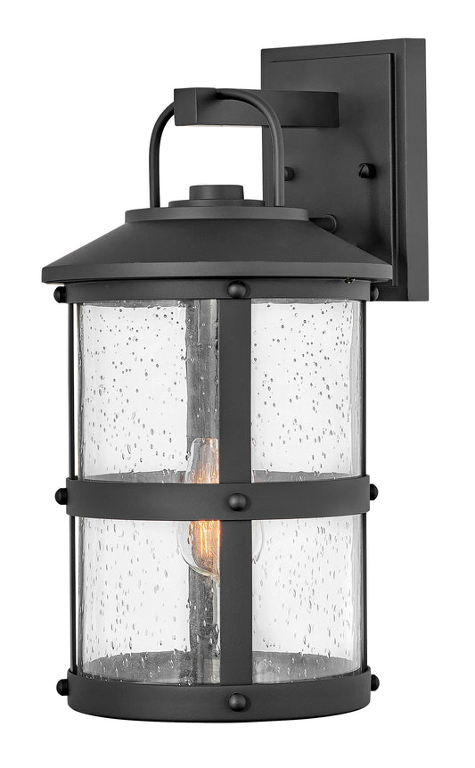 Lakehouse Medium Wall Mount Lantern In Black Finish
