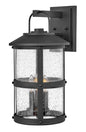 Lakehouse Medium Wall Mount Lantern In Black Finish