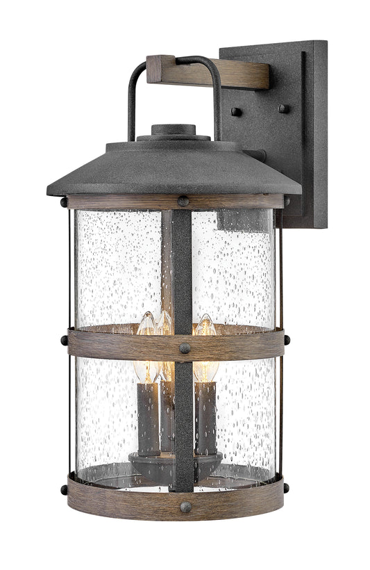 Lakehouse Medium Wall Mount Lantern In Black Finish