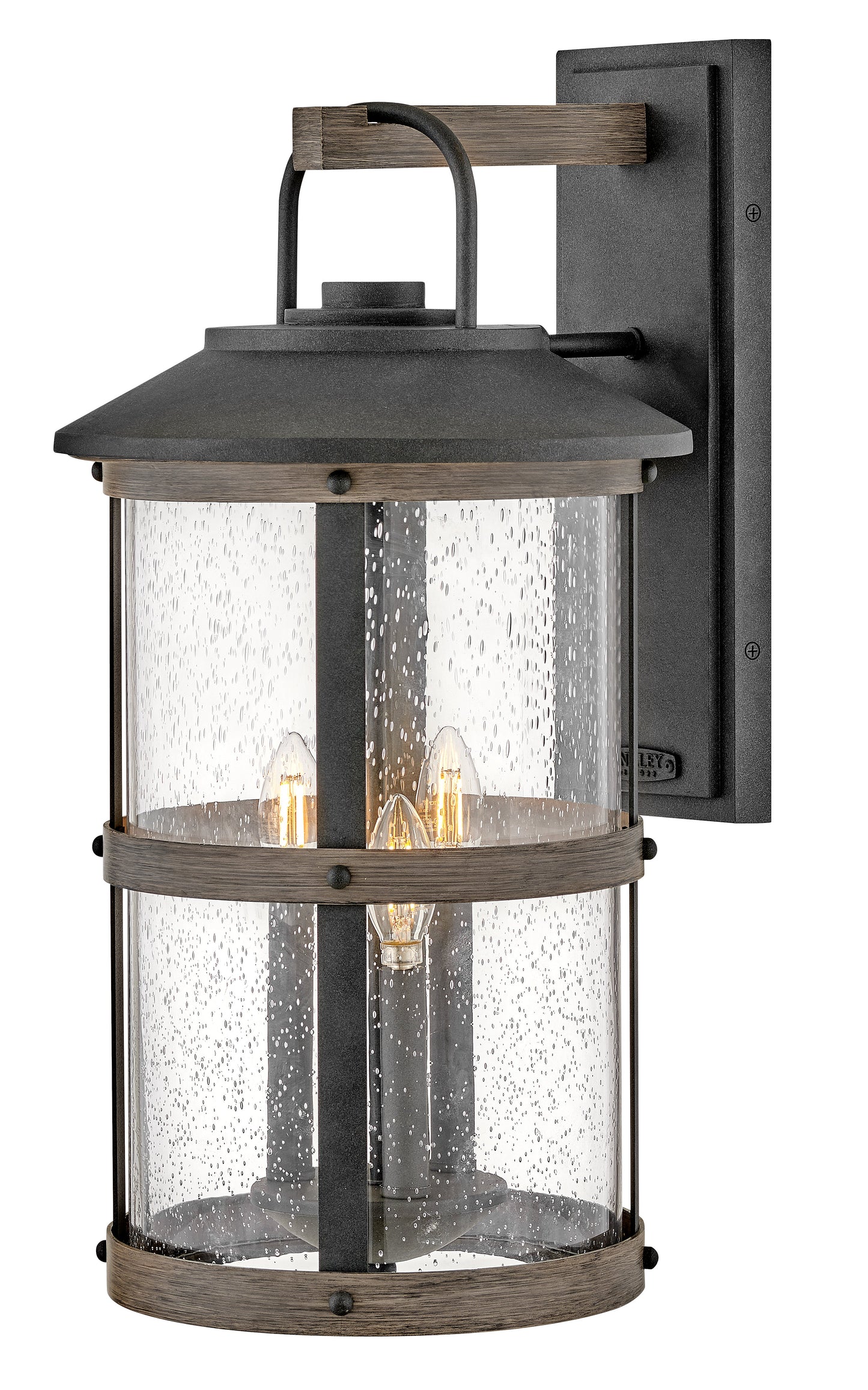 Lakehouse Large Wall Mount Lantern In Black Finish