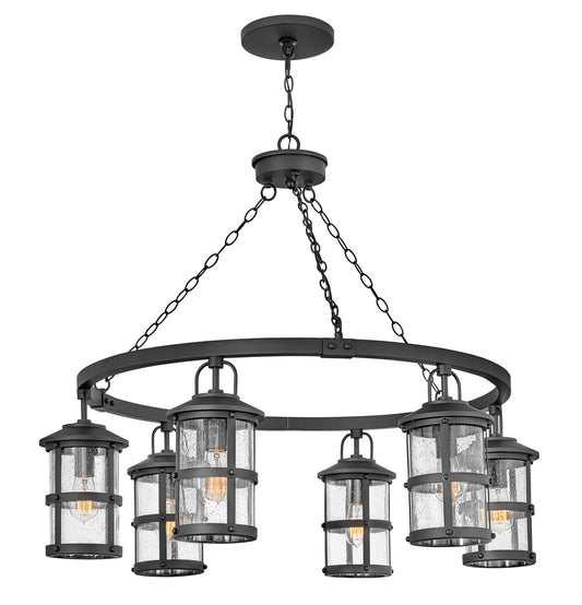Lakehouse Large Single Tier Chandelier In Black Finish