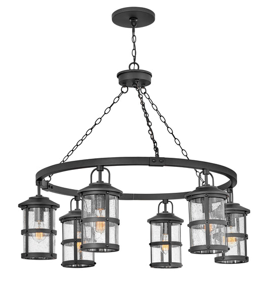 Lakehouse Large Single Tier 12v Chandelier In Black Finish