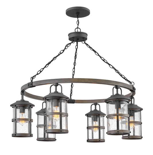 Lakehouse Large Single Tier 12v Chandelier In Black Finish
