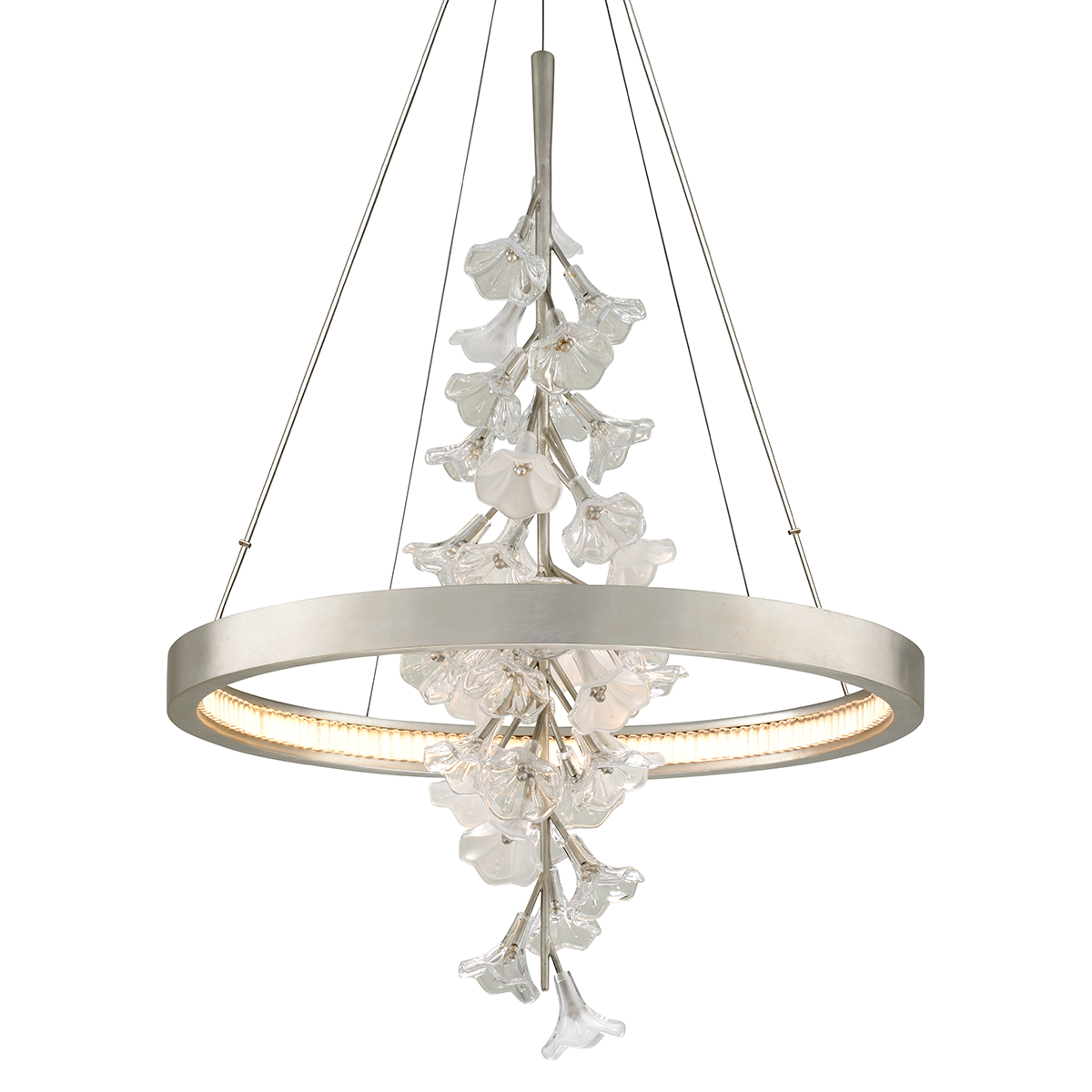 Jasmine Chandelier In SILVER LEAF Finish