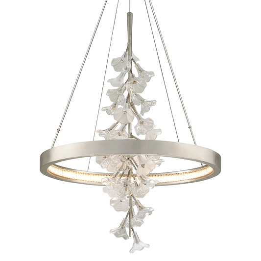 Jasmine Chandelier In SILVER LEAF Finish