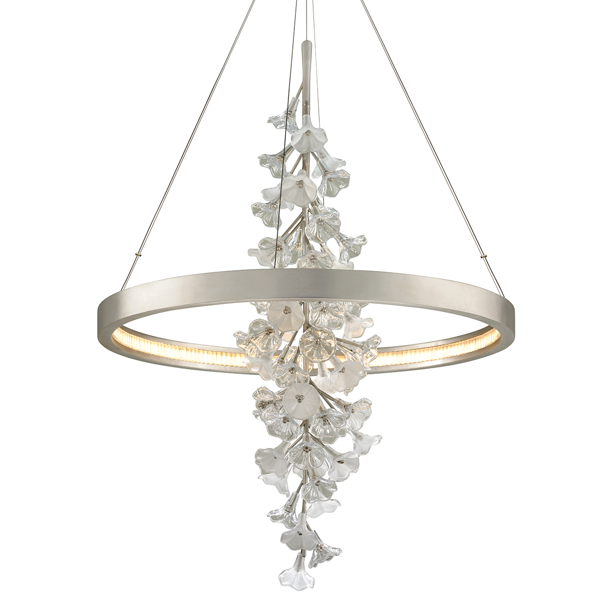 Jasmine Chandelier In SILVER LEAF Finish
