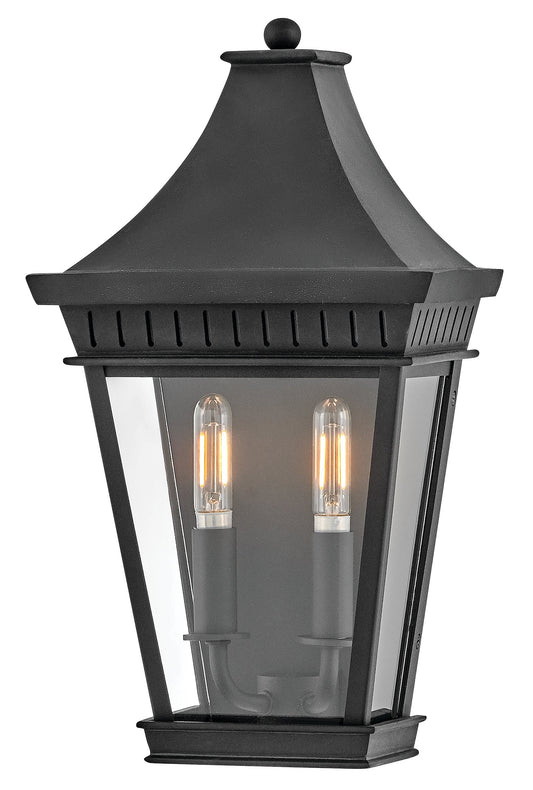 Chapel Hill Medium Wall Mount Lantern In Black Finish