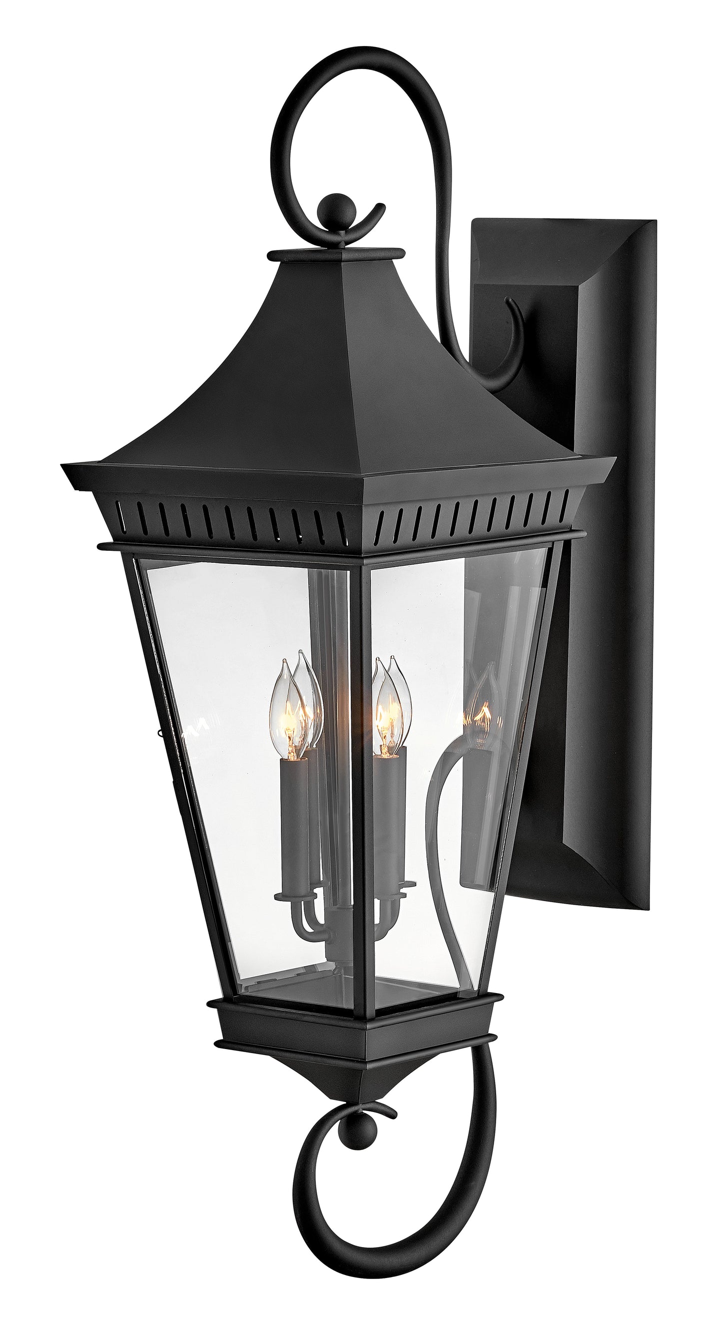 Chapel Hill Extra Large Wall Mount Lantern In Black Finish