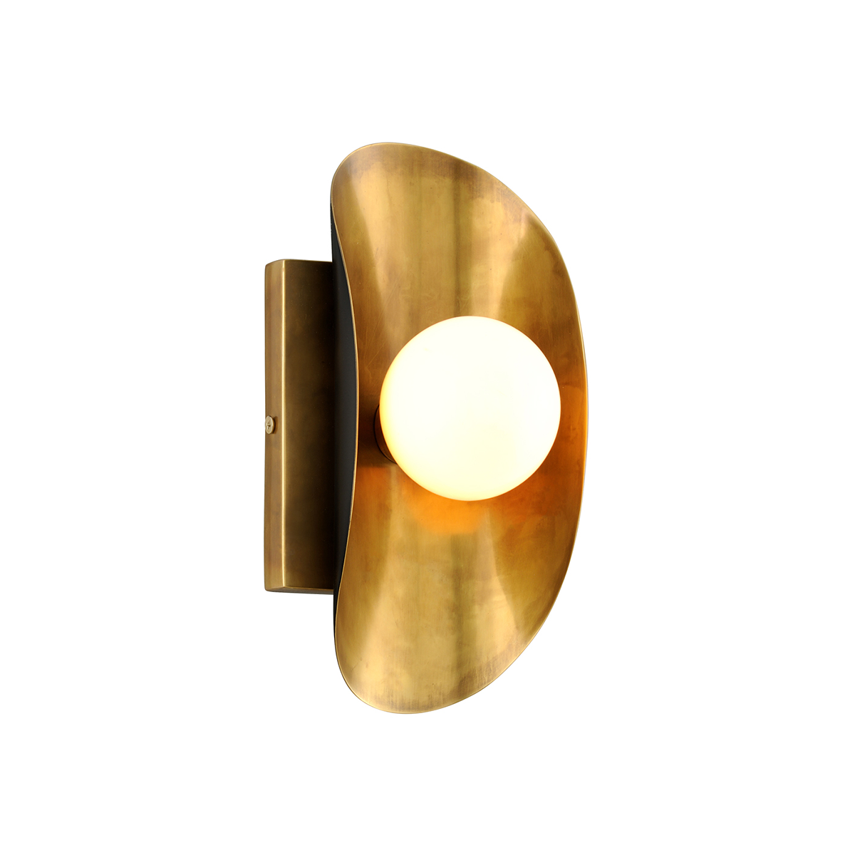 Hopper Wall Sconce In VINTAGE BRASS BRONZE ACCENTS Finish