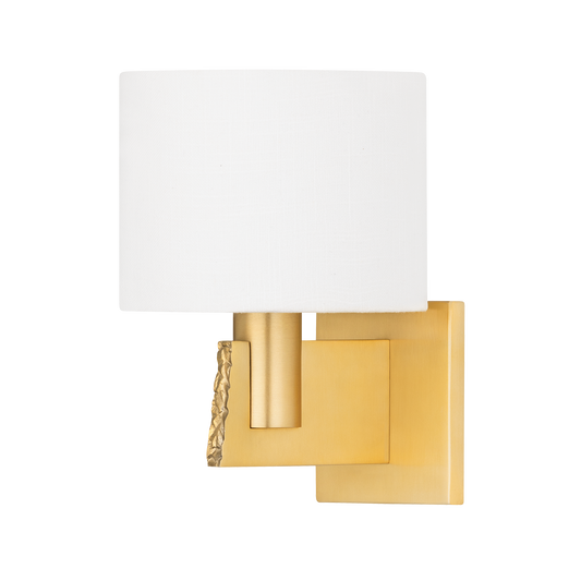 BRAMPTON WALL SCONCE with Aged Brass Finish