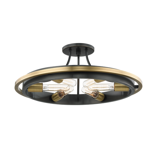 Chambers Semi Flush with Aged Old Bronze Finish