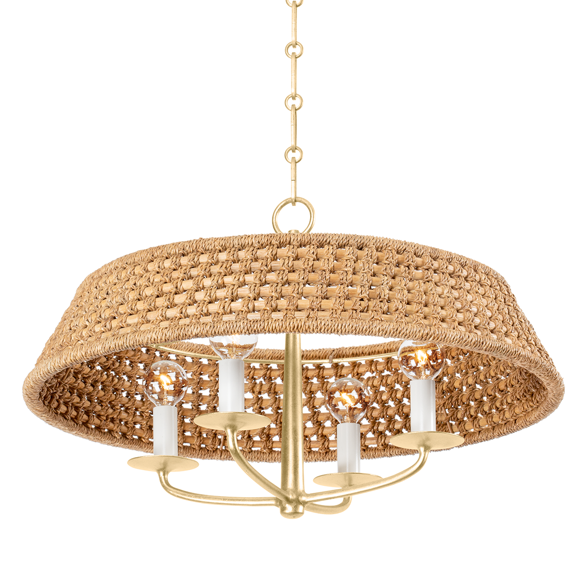 Bradley Chandelier with Vintage Gold Leaf Finish