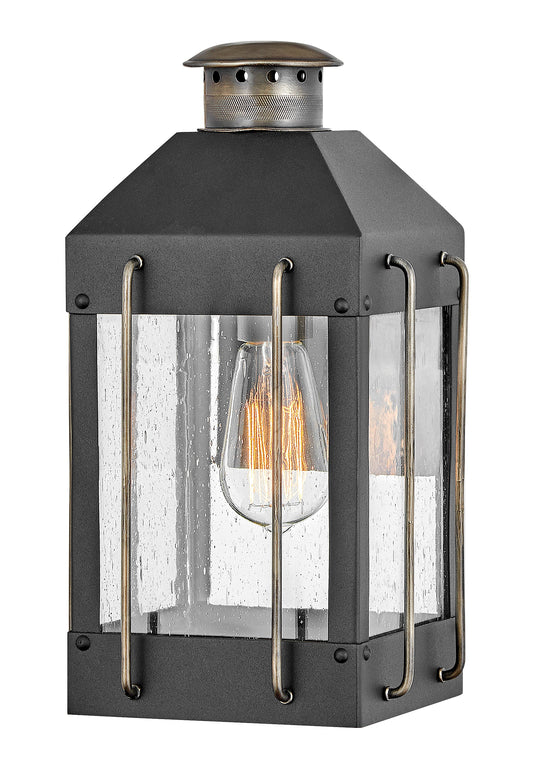 Fitzgerald Medium Wall Mount Lantern In Black Finish