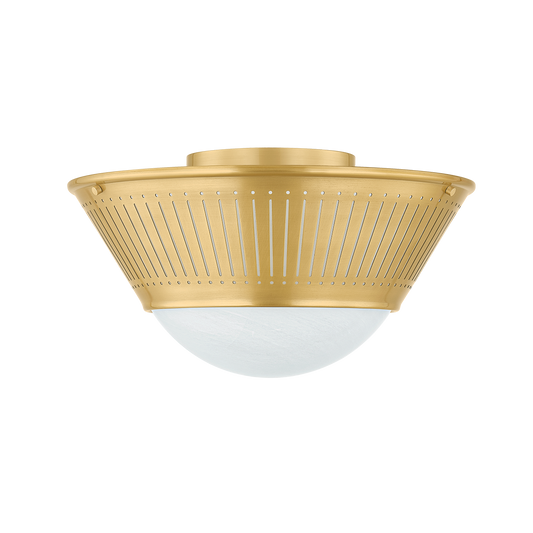 ELSMERE Flush Mount with AGED BRASS Finish