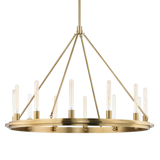 Chambers Chandelier with Aged Brass Finish