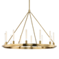 Chambers Chandelier with Aged Brass Finish