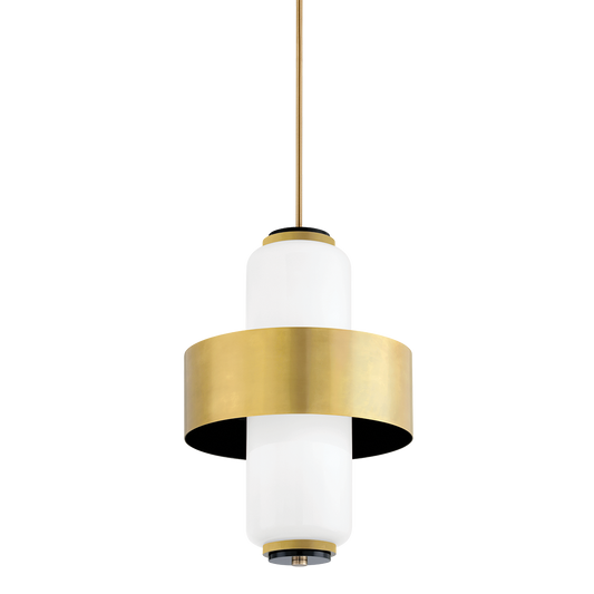 Melrose Pendant In VINTAGE BRASS/SOFT BLACK Finish