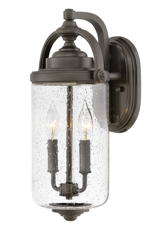 Willoughby Medium Wall Mount Lantern In Light Bronze Finish