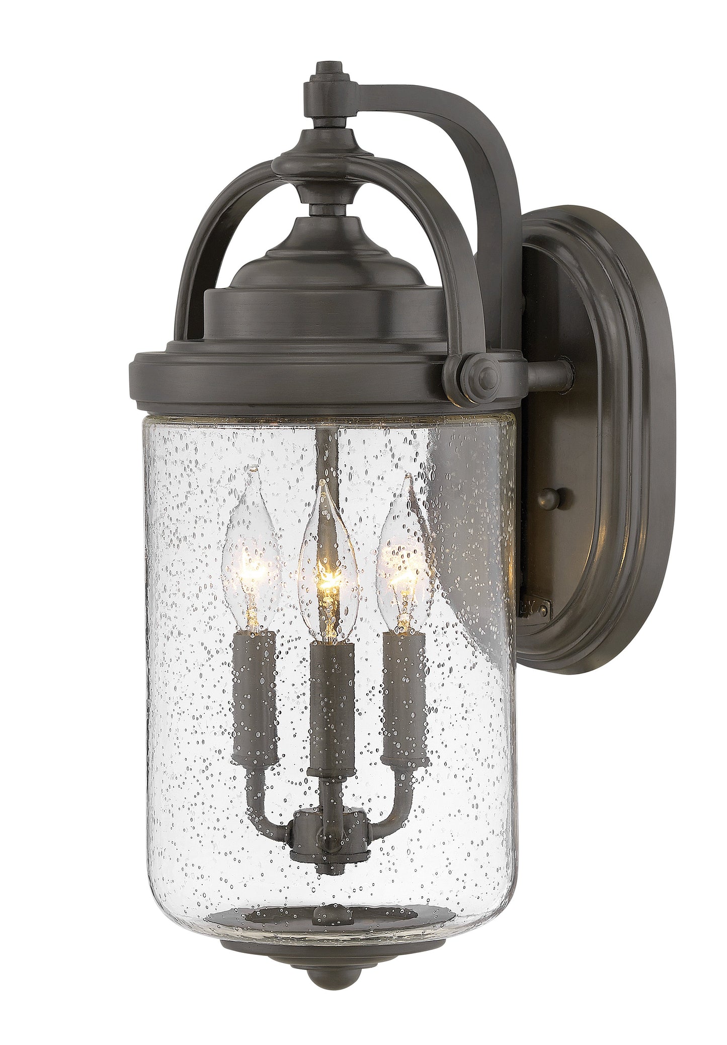 Willoughby Medium Wall Mount Lantern In Light Bronze Finish