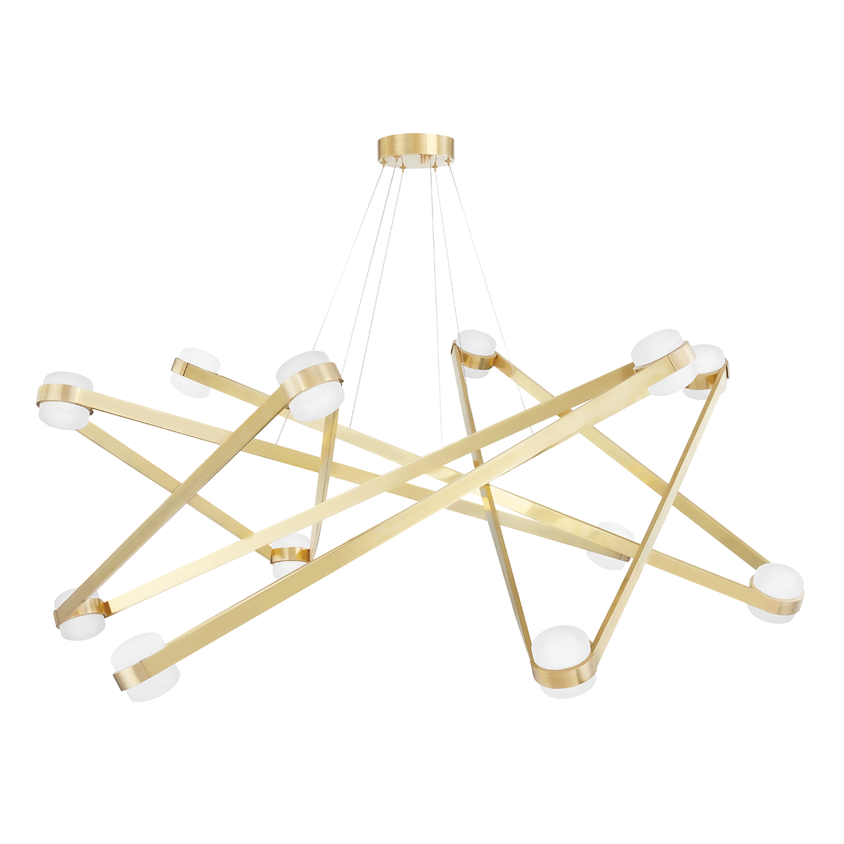 Orbit Chandelier with Aged Brass Finish