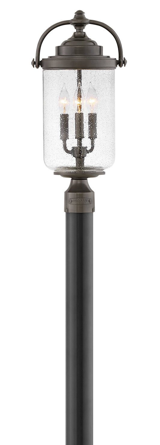 Willoughby Medium Post Top or Pier Mount Lantern In Light Bronze Finish