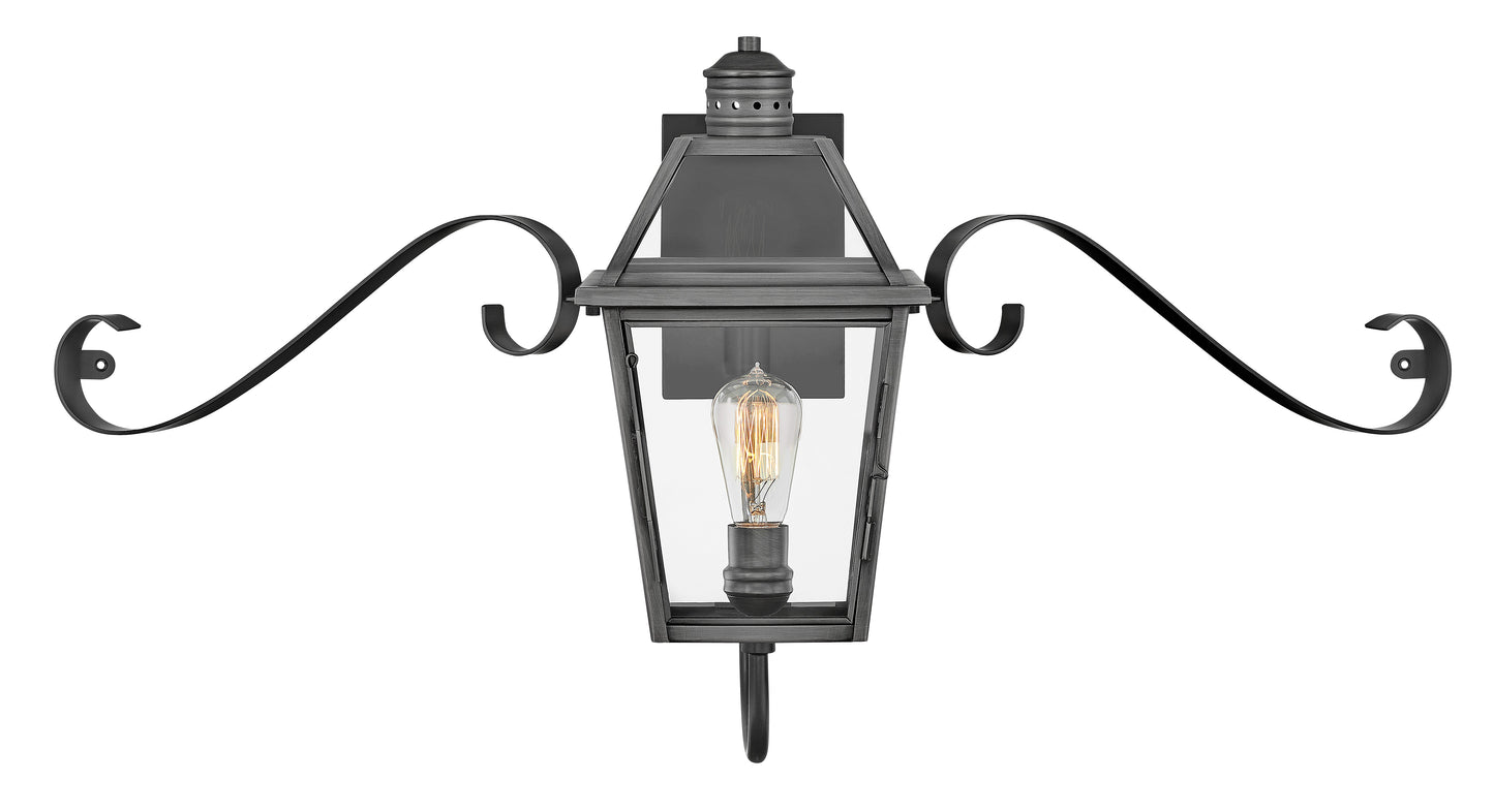 Nouvelle Medium Wall Mount Lantern In Black Finish