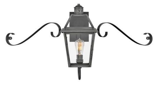 Nouvelle Medium Wall Mount Lantern In Black Finish